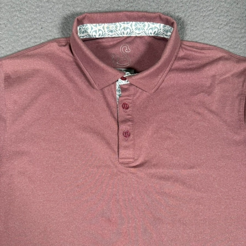 Swannies Shirt Mens Medium Red Singing Hills‎ Golf Club Polo Stretch Preppy Logo